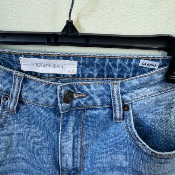 Hidden Jeans Bootcut Straight Jeans Raw Frayed Hem Mid Rise Waist Zip Pocket 29 - Picture 10 of 16